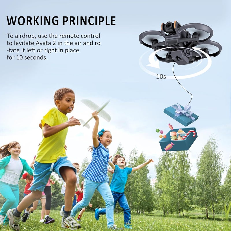 Fly Drone نظام إسقاط الطائرات بدون طيار Avata 2، إصدار إسقاط للـ DJI Avata 2، محول حامل ثلاثي القوائم 2 في 1 للـ DJI Osmo Action 5 Pro/Action 4 / للـ GoPro HERO12/ للـ Insta360، ملحقات Avata 2 - Image 3